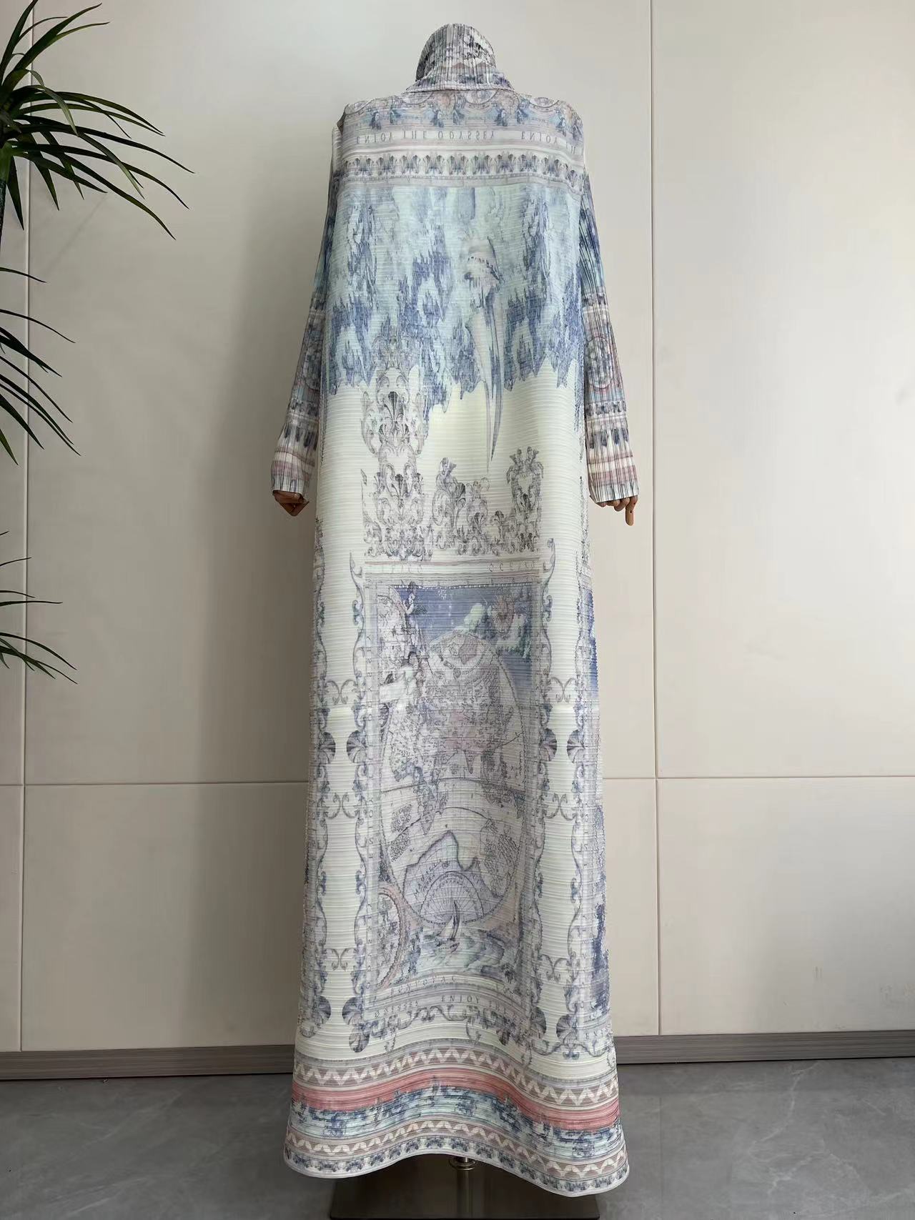 HASA Inclusive Sizing Crinkle Pleated Georgette Ramadan Stretchy Abaya-1