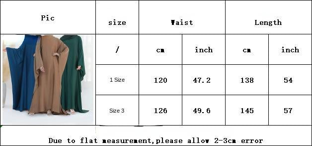HASASERIES HS1174 Waist Raging Bat Sleeves Dress Crepe Kaftan