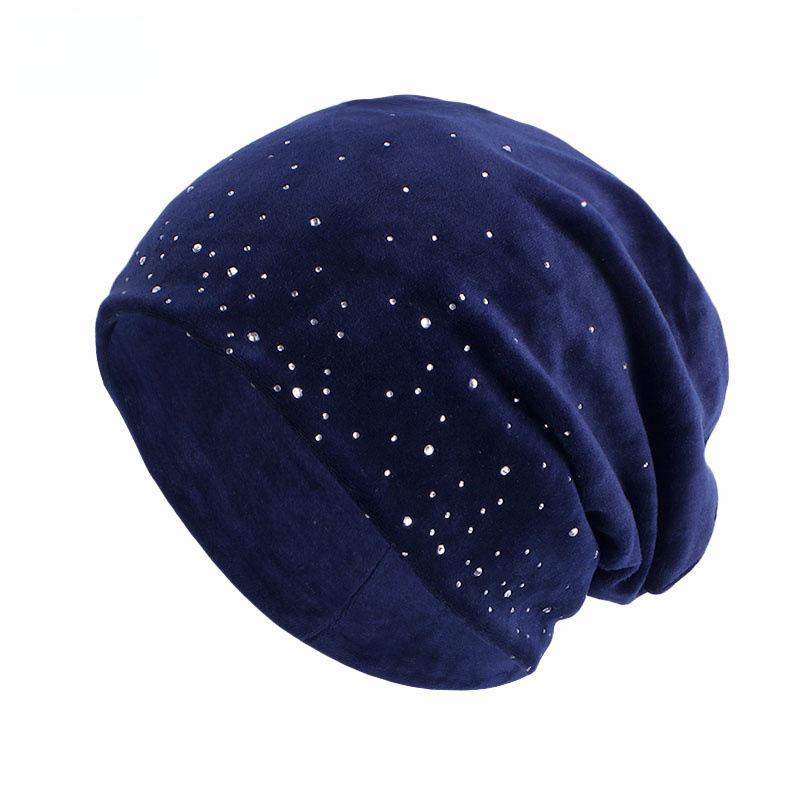 HASASERIES HS1091 Full Sky Star Diamond Muslim Headband Hat