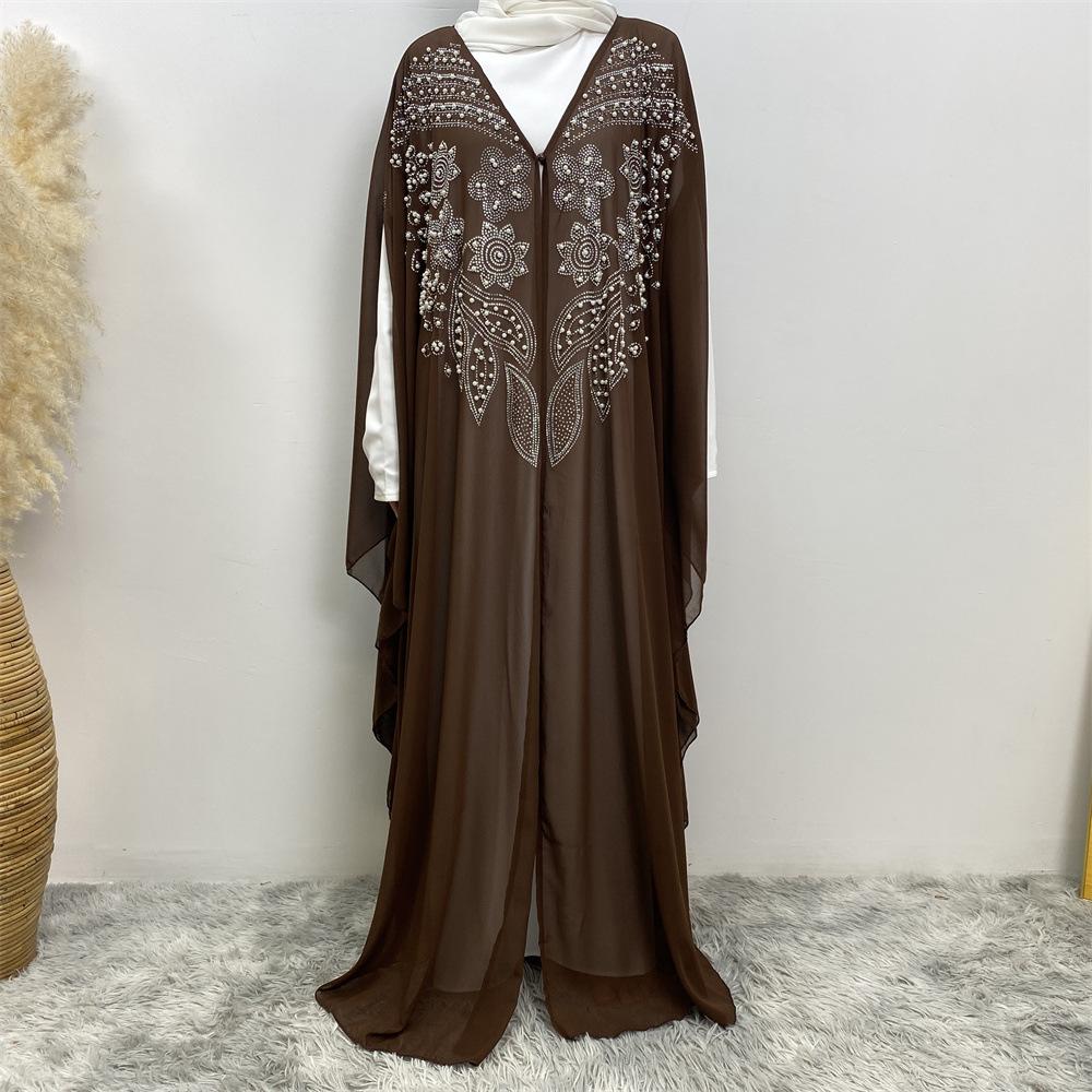 Robe cardigan musulmane à strass HASASERIES HS1085
