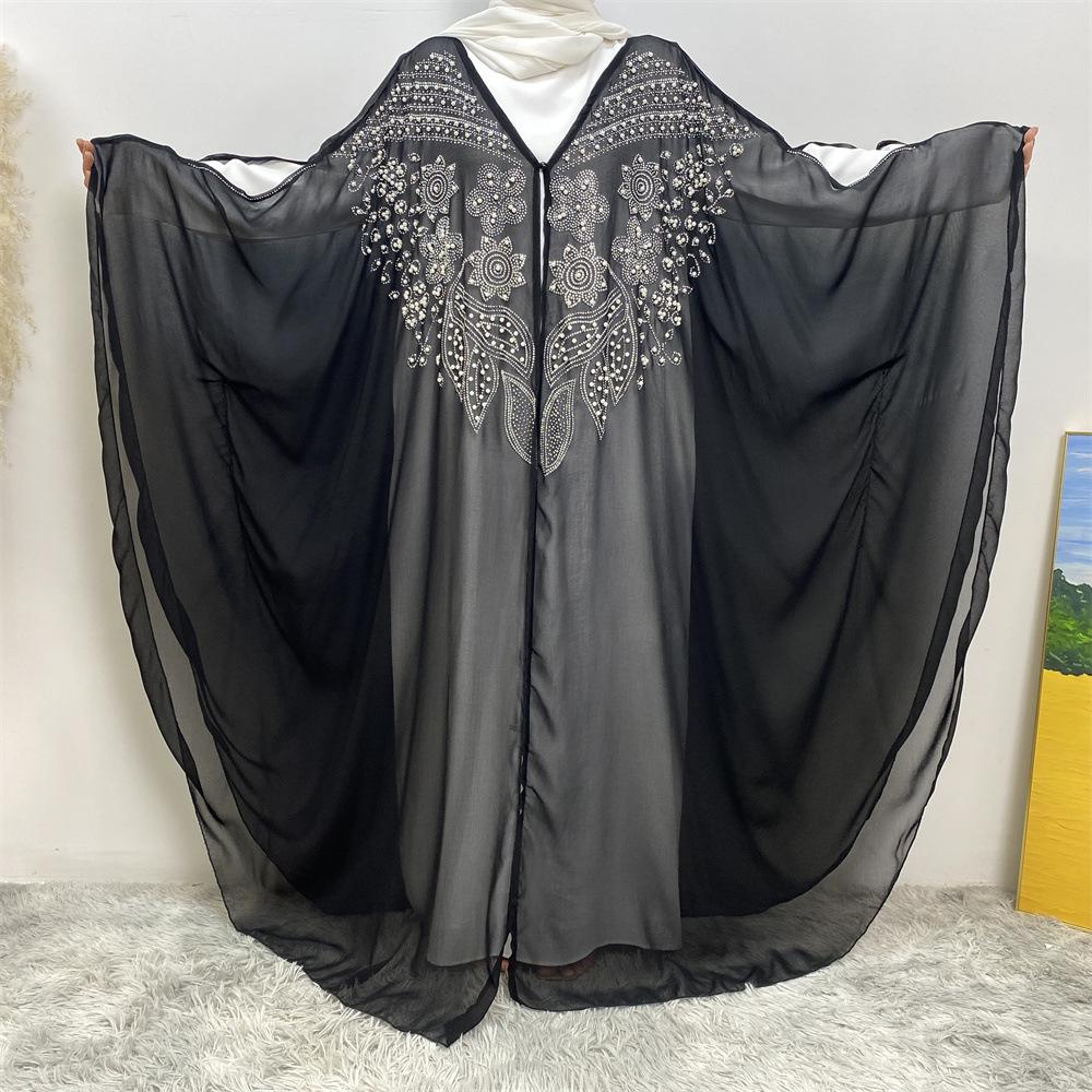 Robe cardigan musulmane à strass HASASERIES HS1085