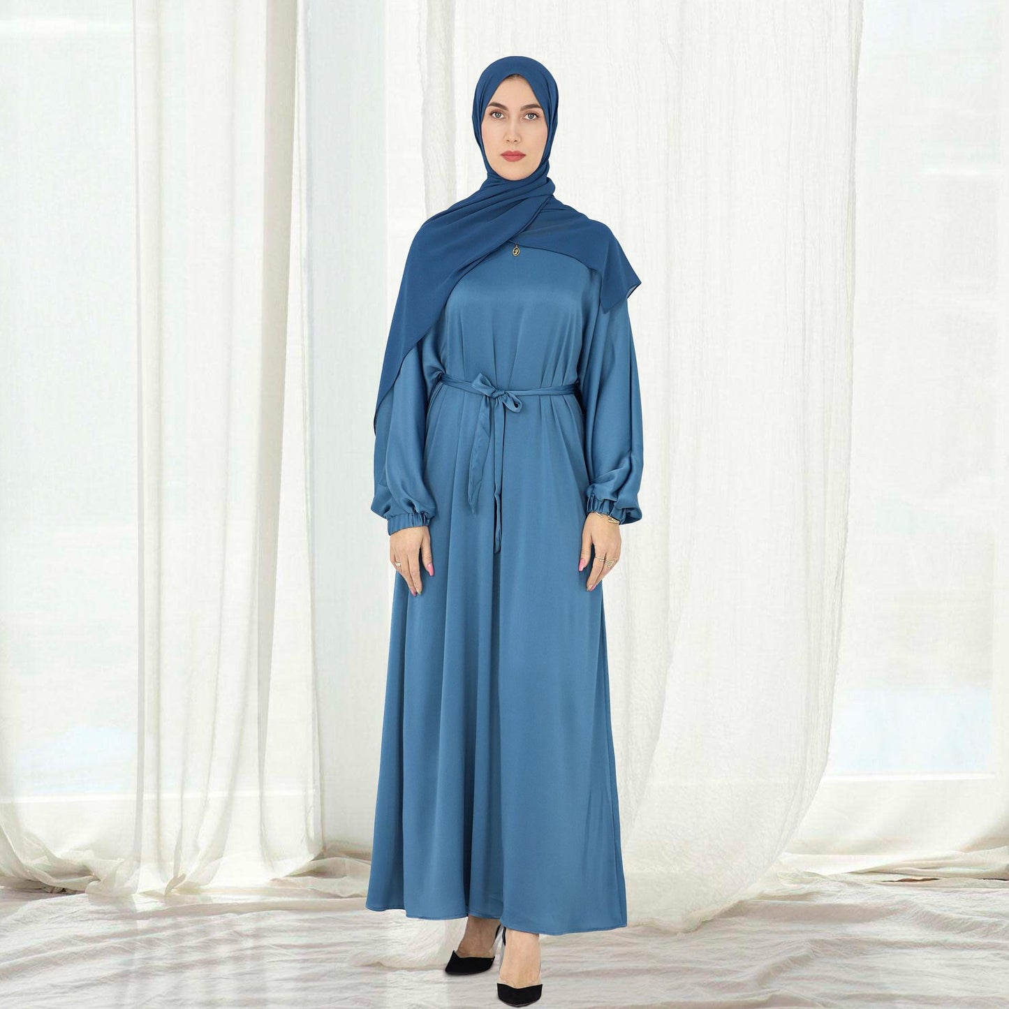 HASASERIES HS0712 Solid Large Multi Color Robe Dress
