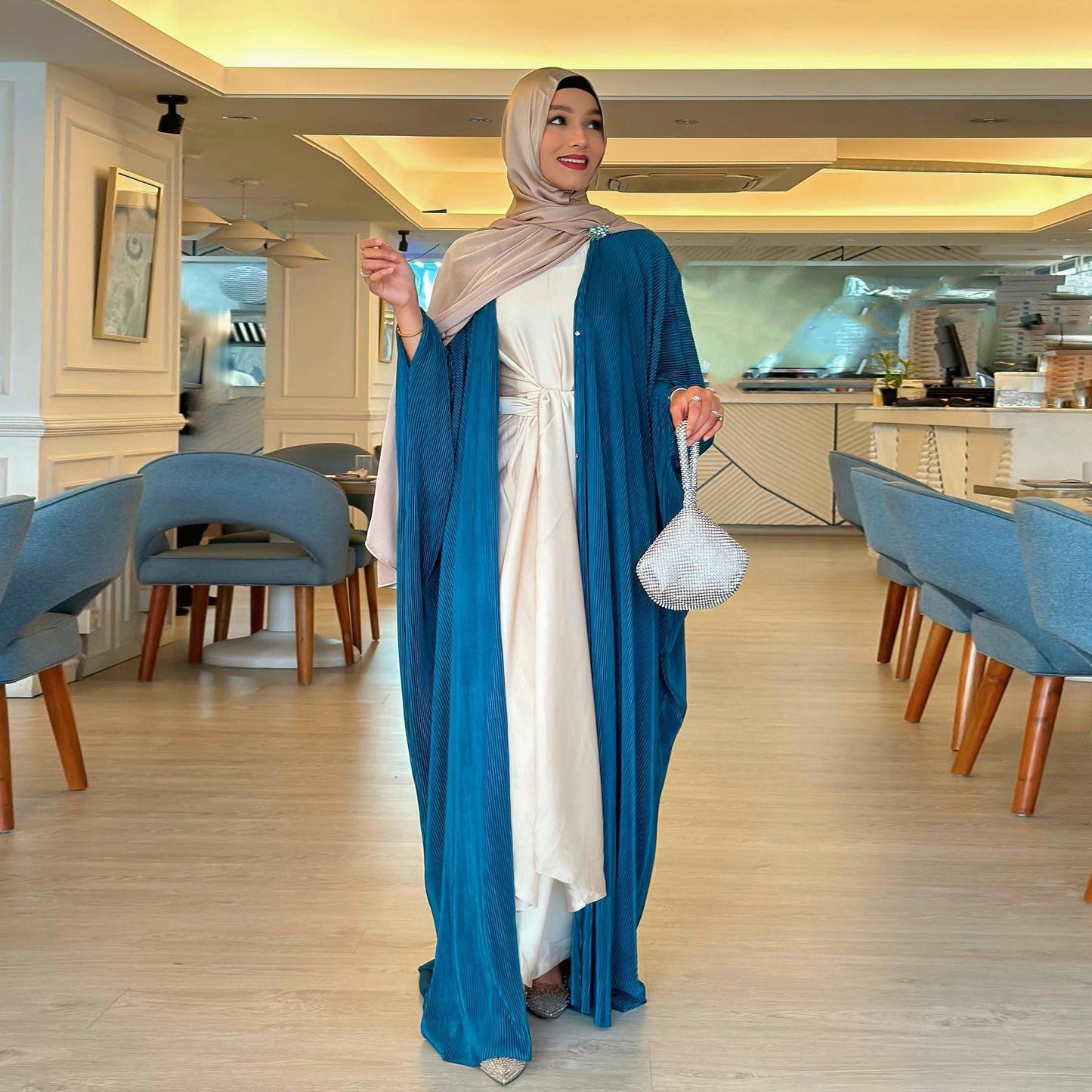 HASASERIES HS1033 Robe Abaya Vêtements d'extérieur