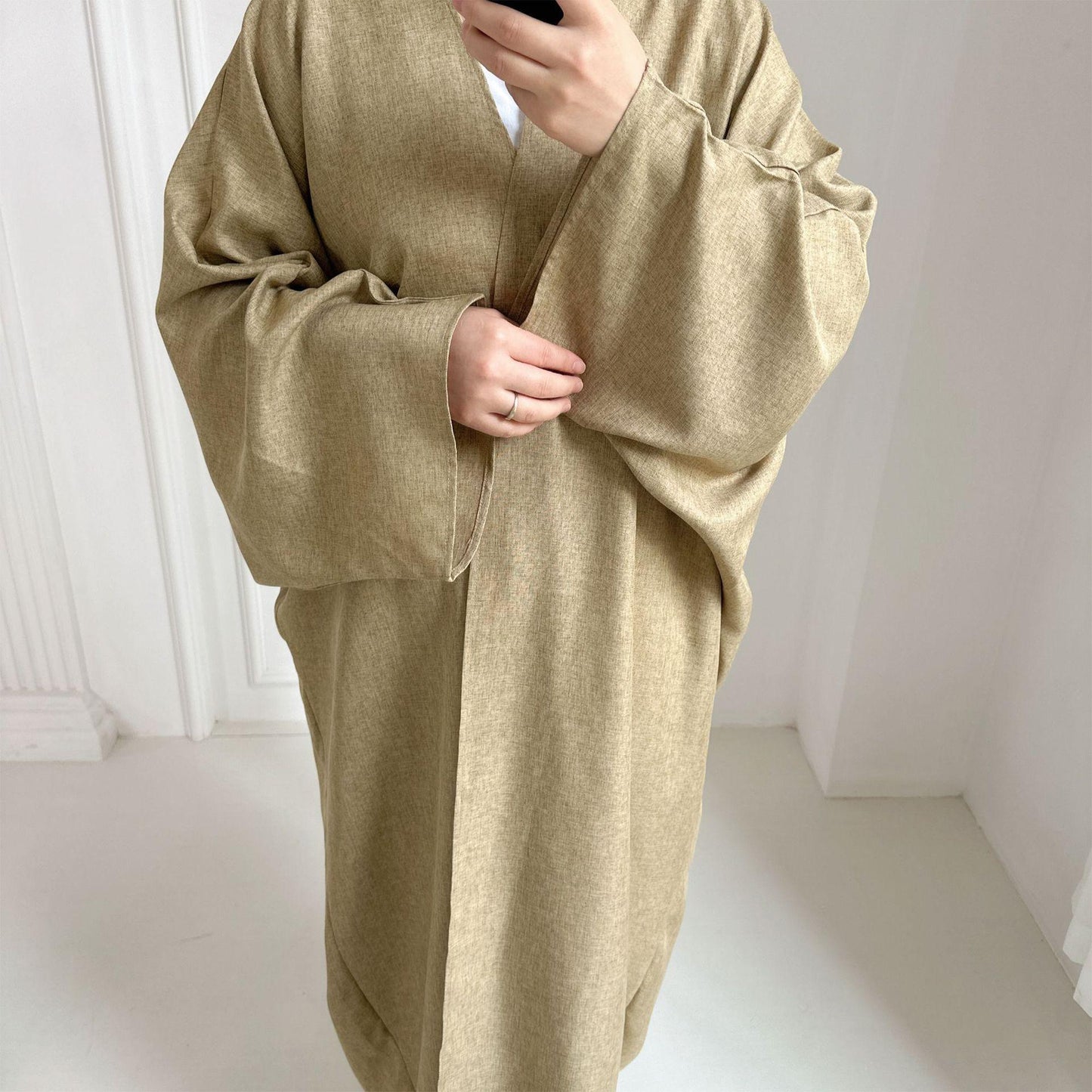 HASASERIES HS0714 Cardigan décontracté de couleur unie grande taille