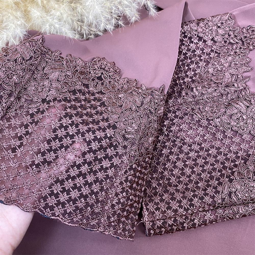 Robe longue en dentelle à la mode musulmane HASASERIES HS1084