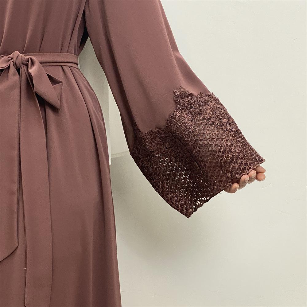 Robe longue en dentelle à la mode musulmane HASASERIES HS1084