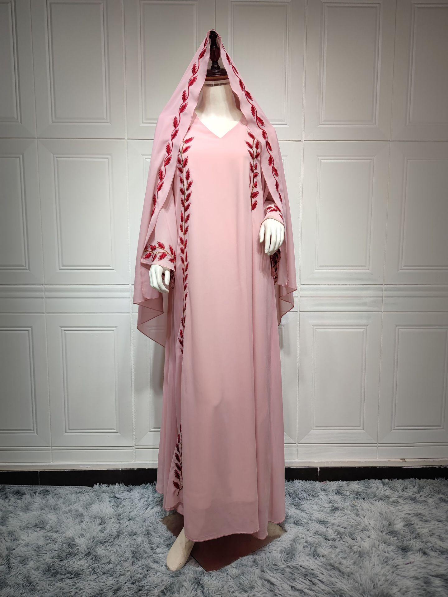 HASASERIES HS1050 2pcs Chiffon Long Muslim Dress with Hijab