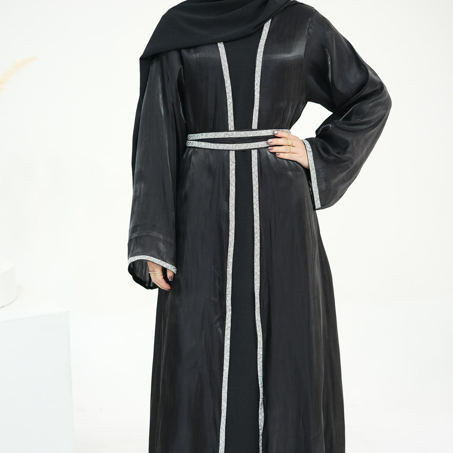 HASASERIES HS1184 Ensemble 2 pièces cardigan + robe intérieure