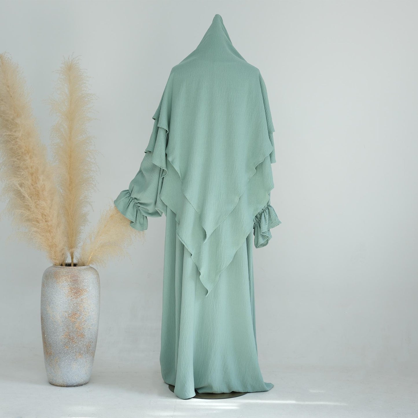 HASASERIES HS1044 2pcs Set Abaya with Two Layer Khimar
