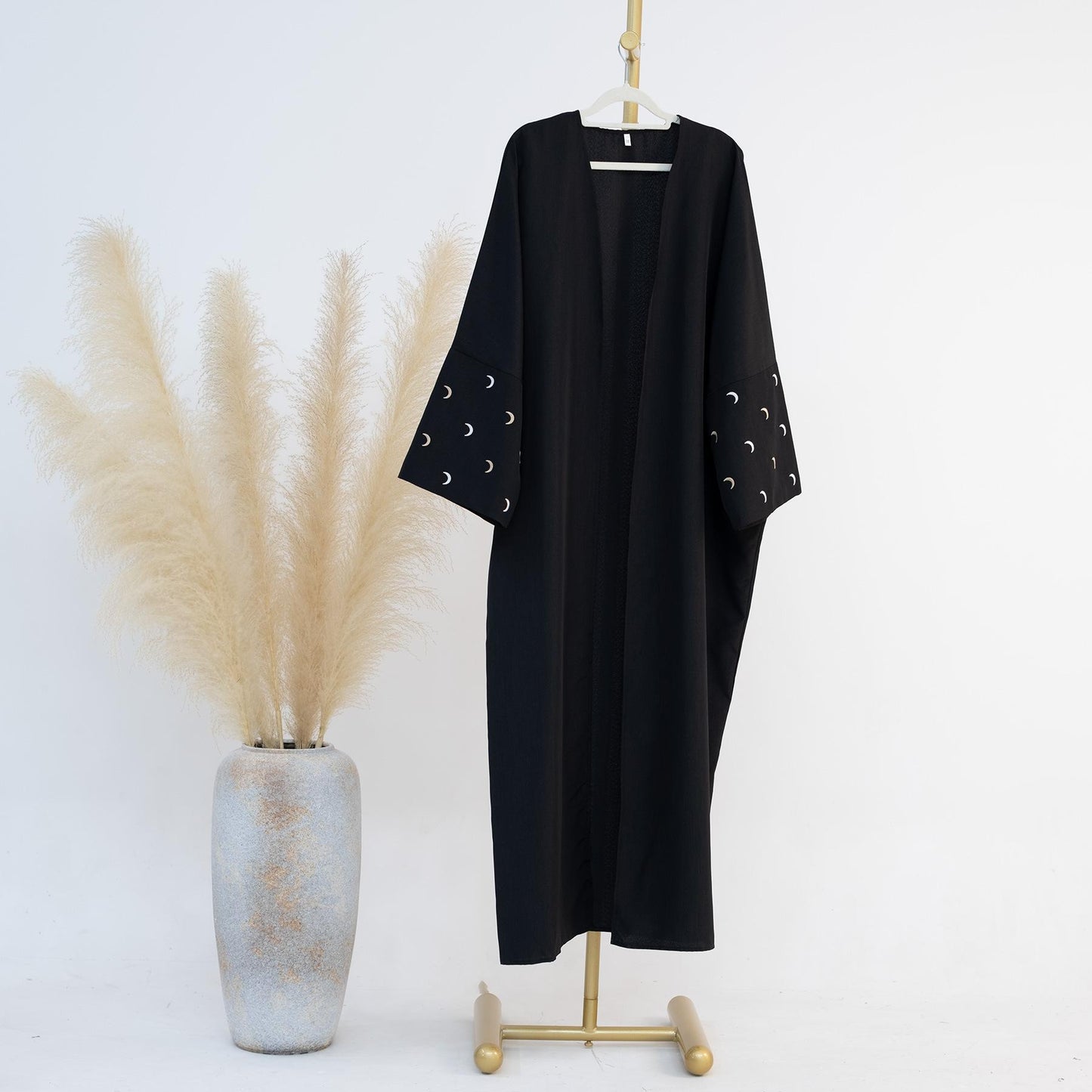 HASASERIES HS0934 Cardigan élégant brodé Abaya avec hijab