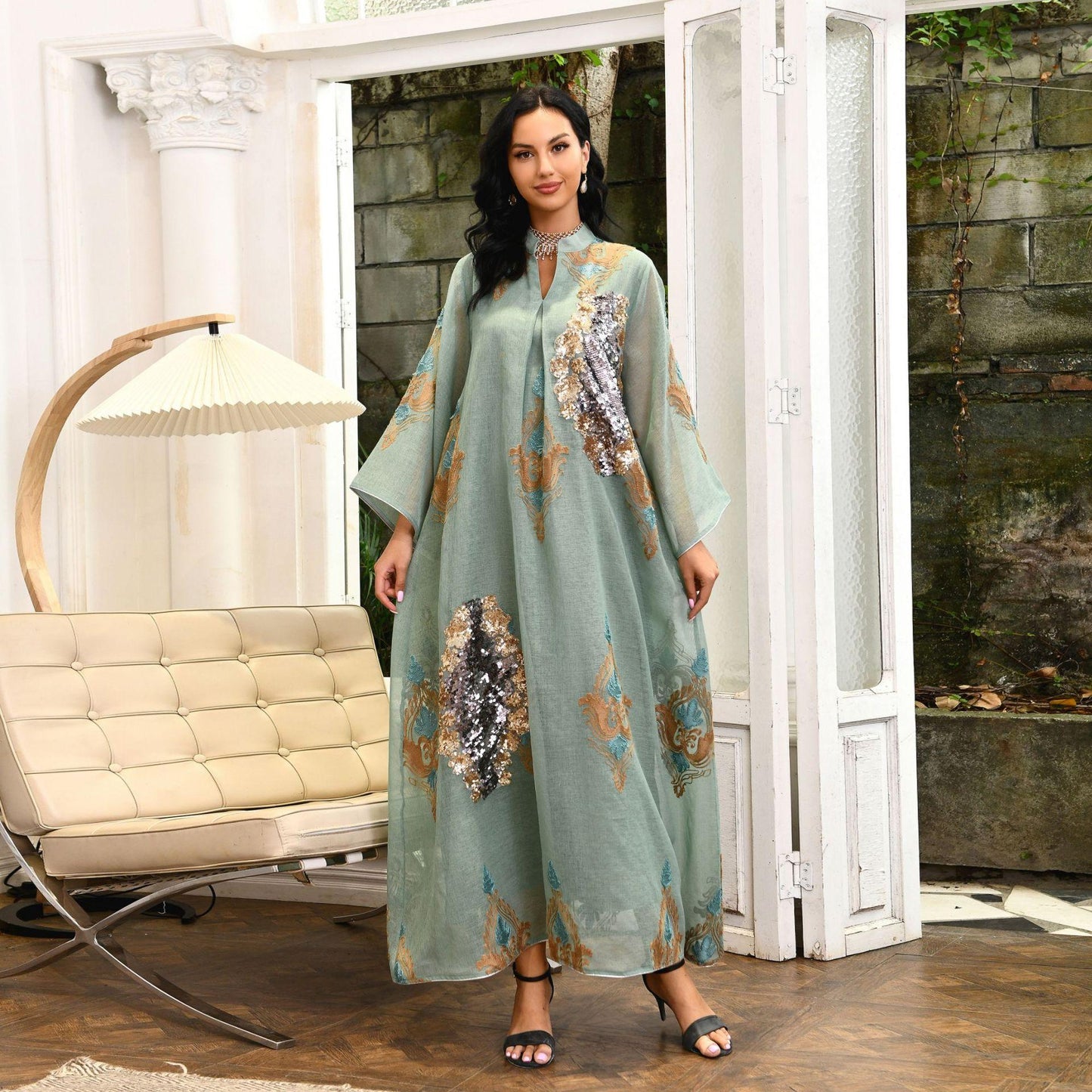HASASERIES HS0443 Muslim Embroidered Dress