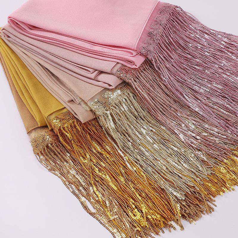 HASASERIES HS1139 Pearl Chiffon Scarf