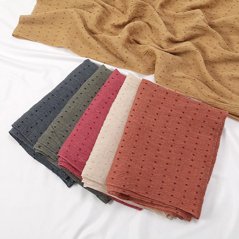 HASASERIES HS1122 Pure Color Cotton and Linen Long Scarf