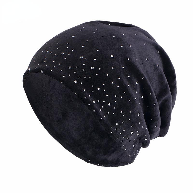 HASASERIES HS1091 Full Sky Star Diamond Muslim Headband Hat
