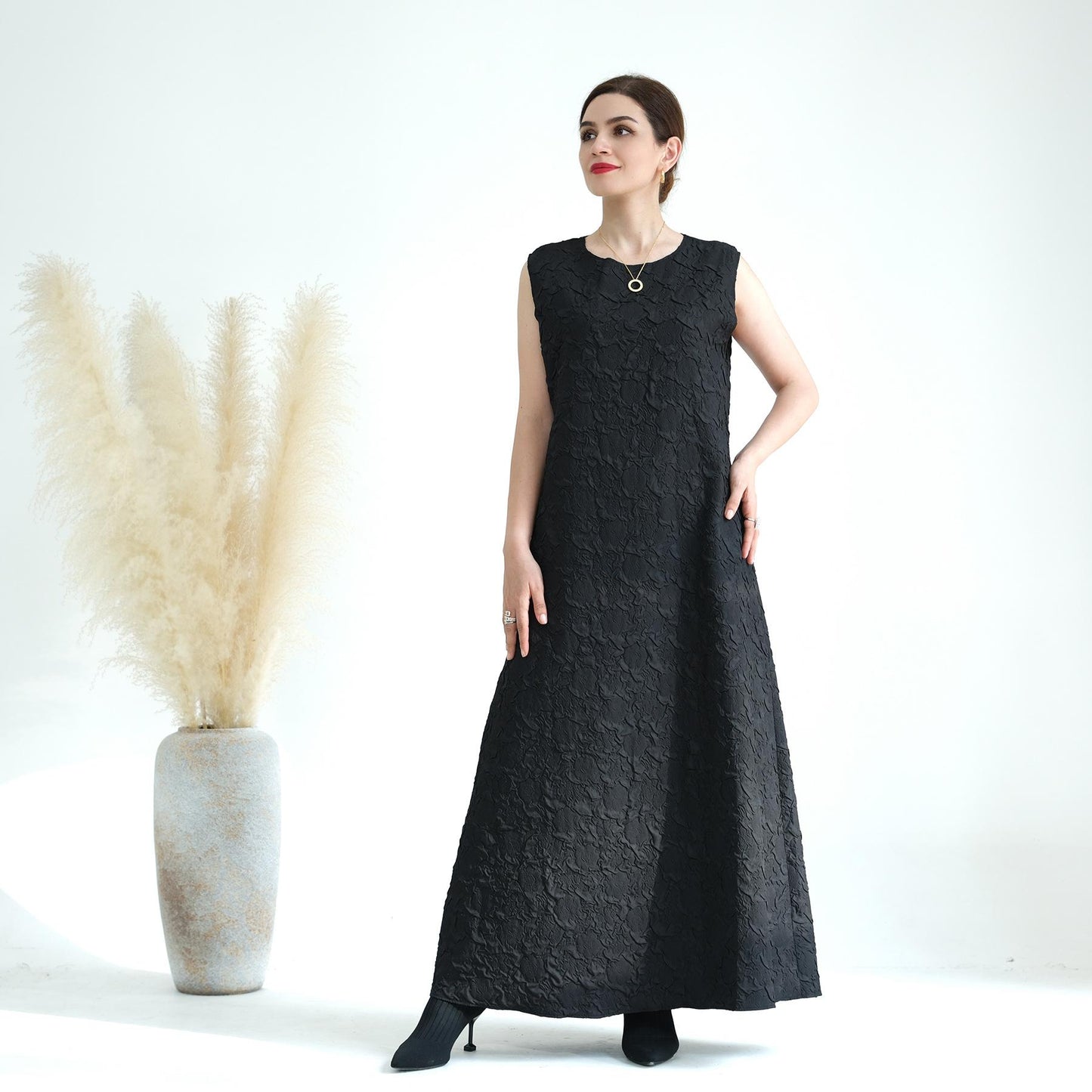 HASASERIES HS0719 Cardigan with Vest Dress Abaya Robe