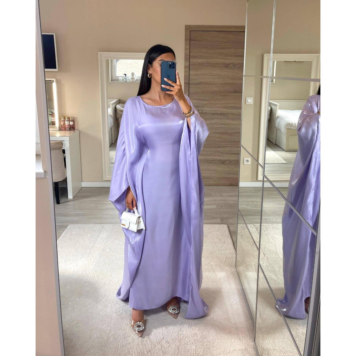 HS1348 Elegant Kaftan in Gold Cotton – 20 Vibrant Colors Available