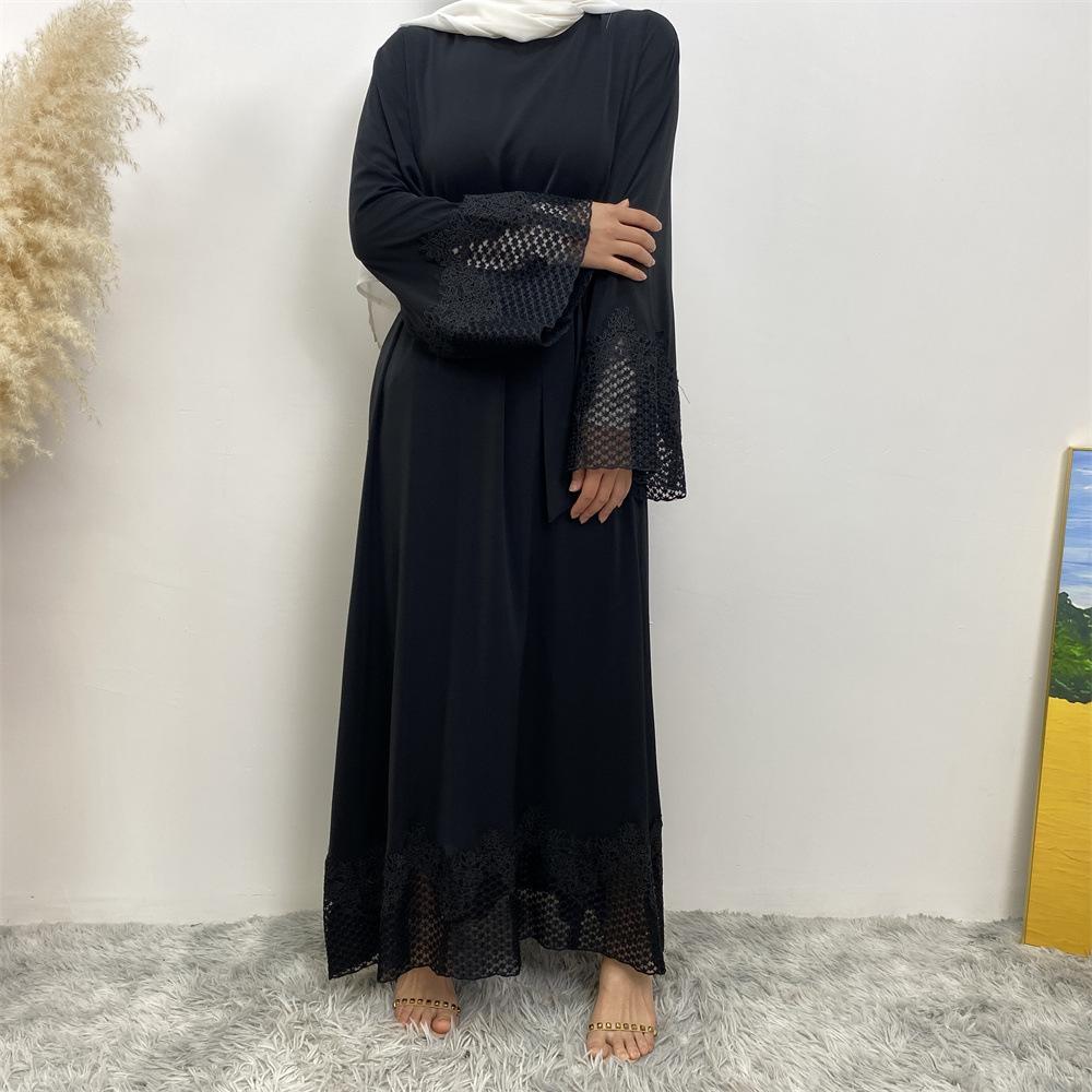 Robe longue en dentelle à la mode musulmane HASASERIES HS1084