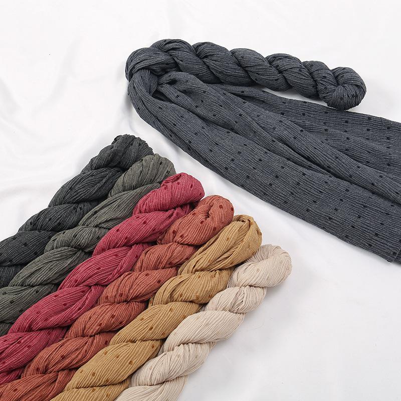 HASASERIES HS1122 Pure Color Cotton and Linen Long Scarf