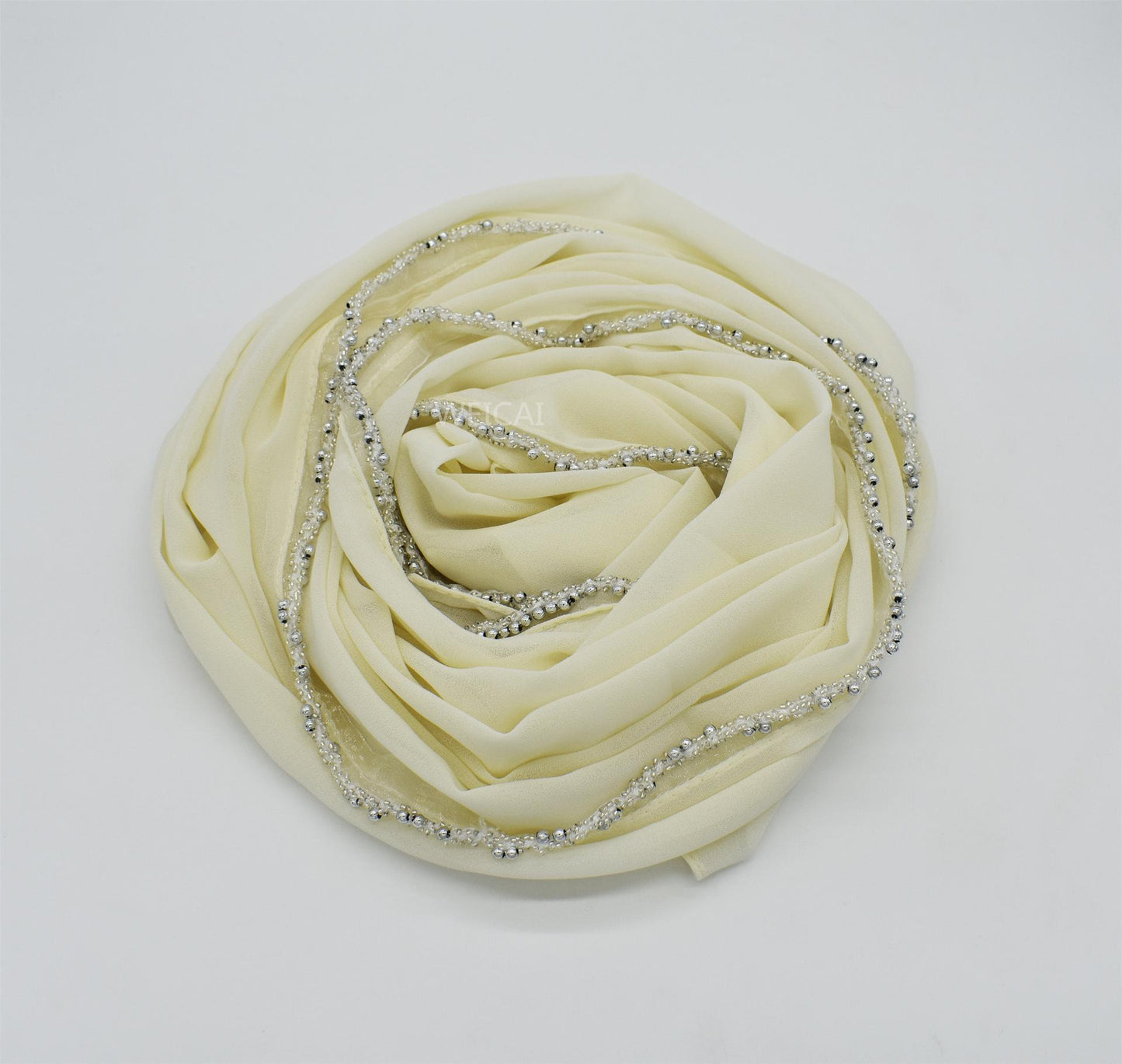 Bandeau Hijab en mousseline de soie unie HASASERIES HS1117