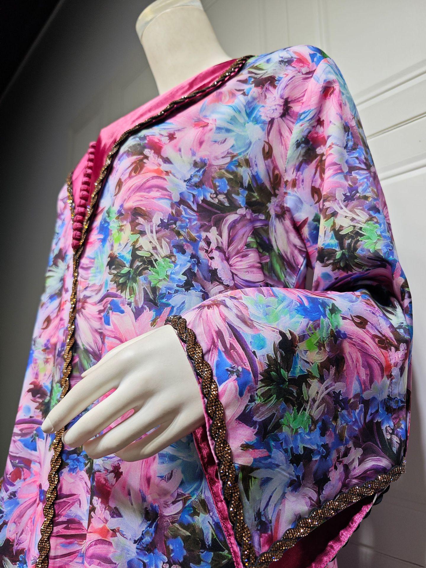 HASASERIES HS1070 Fashionable Printed Diamond Set Robe