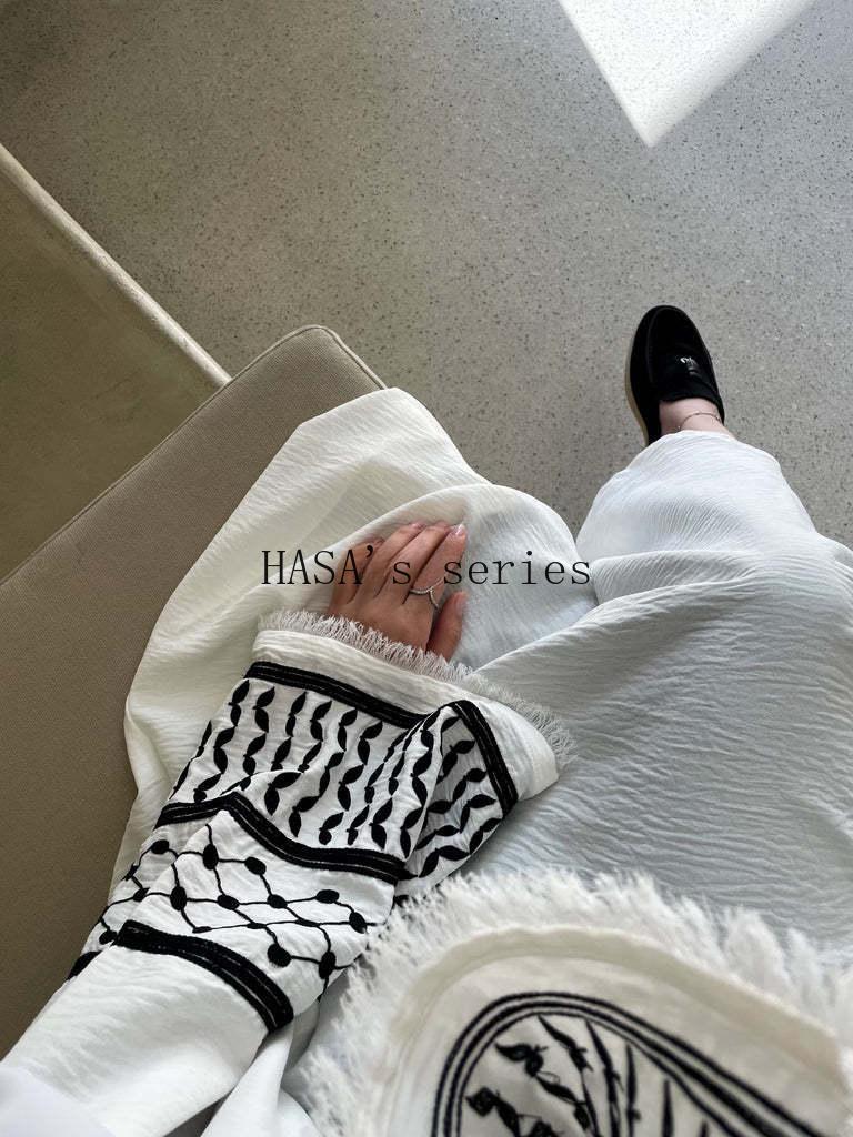 HASA's Series HS1224 Lovely and Elegant Embroidered Fringed Traditional Dress