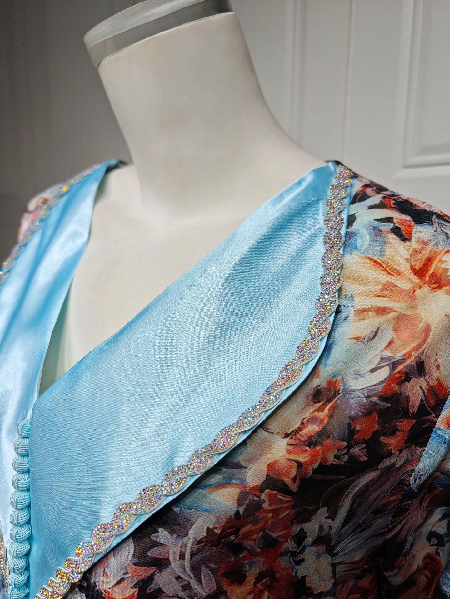 HASASERIES HS1070 Fashionable Printed Diamond Set Robe