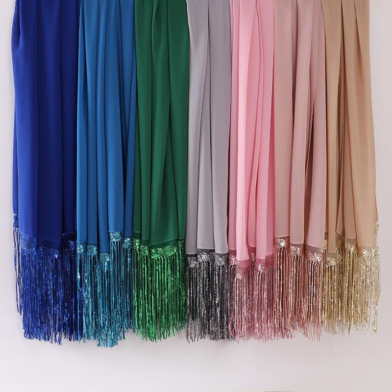 HASASERIES HS1139 Pearl Chiffon Scarf