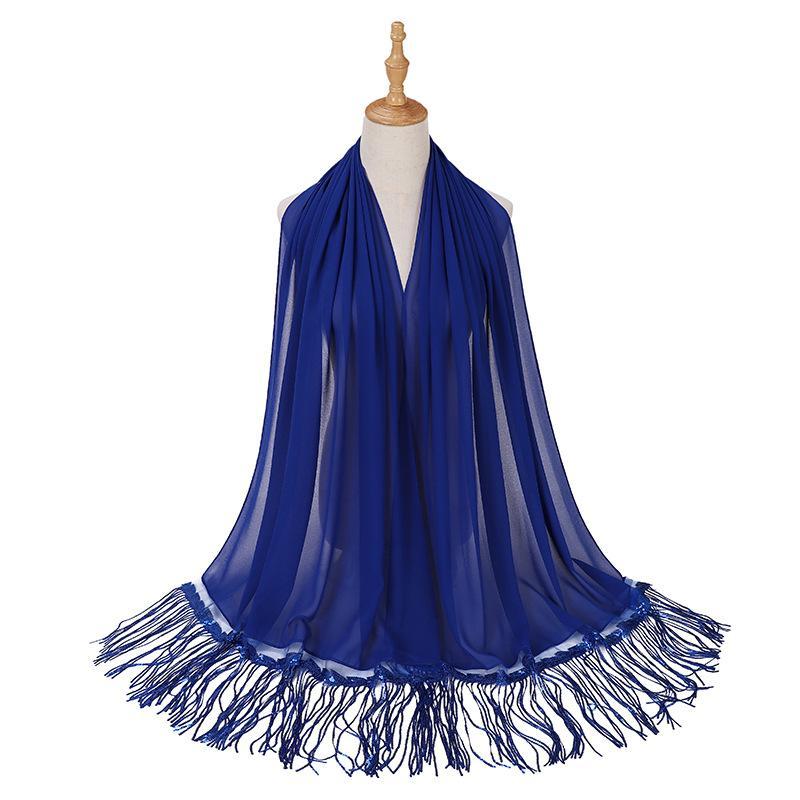 HASASERIES HS1139 Pearl Chiffon Scarf