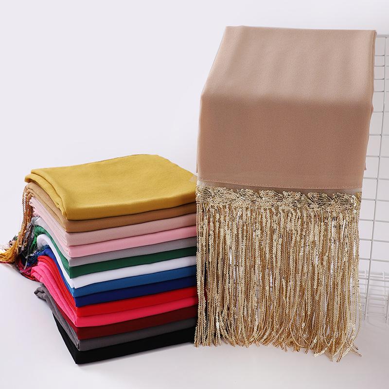 HASASERIES HS1139 Pearl Chiffon Scarf