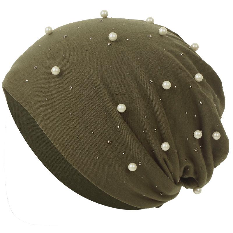 HASASERIES HS1092 Pearl Hot Diamond Pullover Cap