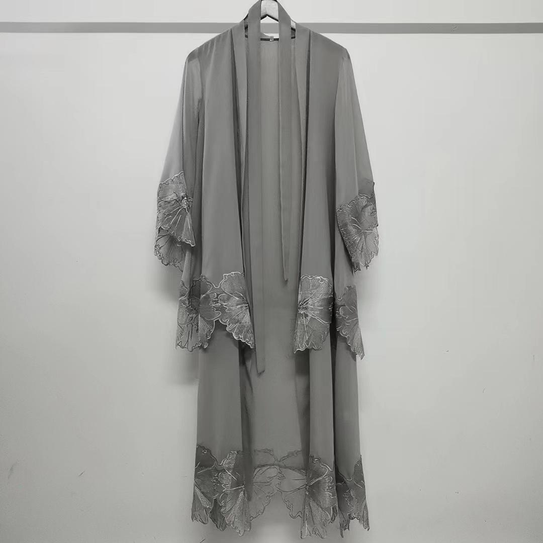 HASASERIES HS1025 1pcs Lace Embroidery Double-Layer Cardigan