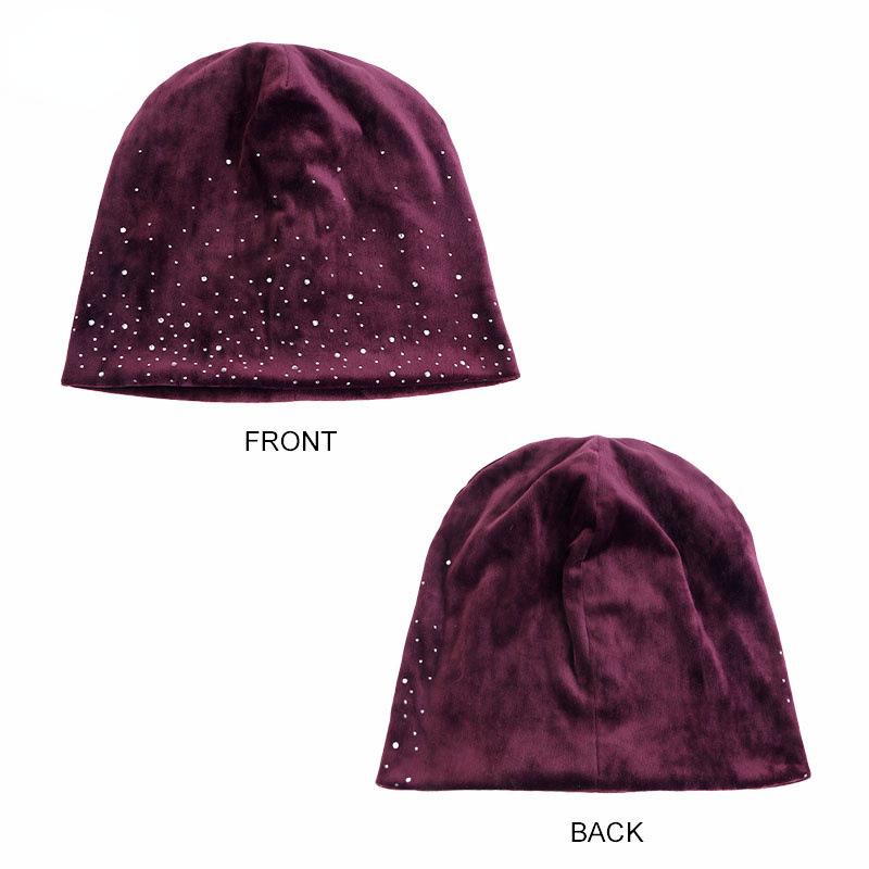 HASASERIES HS1091 Full Sky Star Diamond Muslim Headband Hat