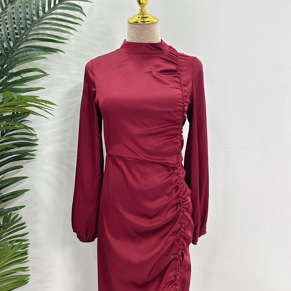 HASASERIES HS1045 Solid Color Large Robe Dress