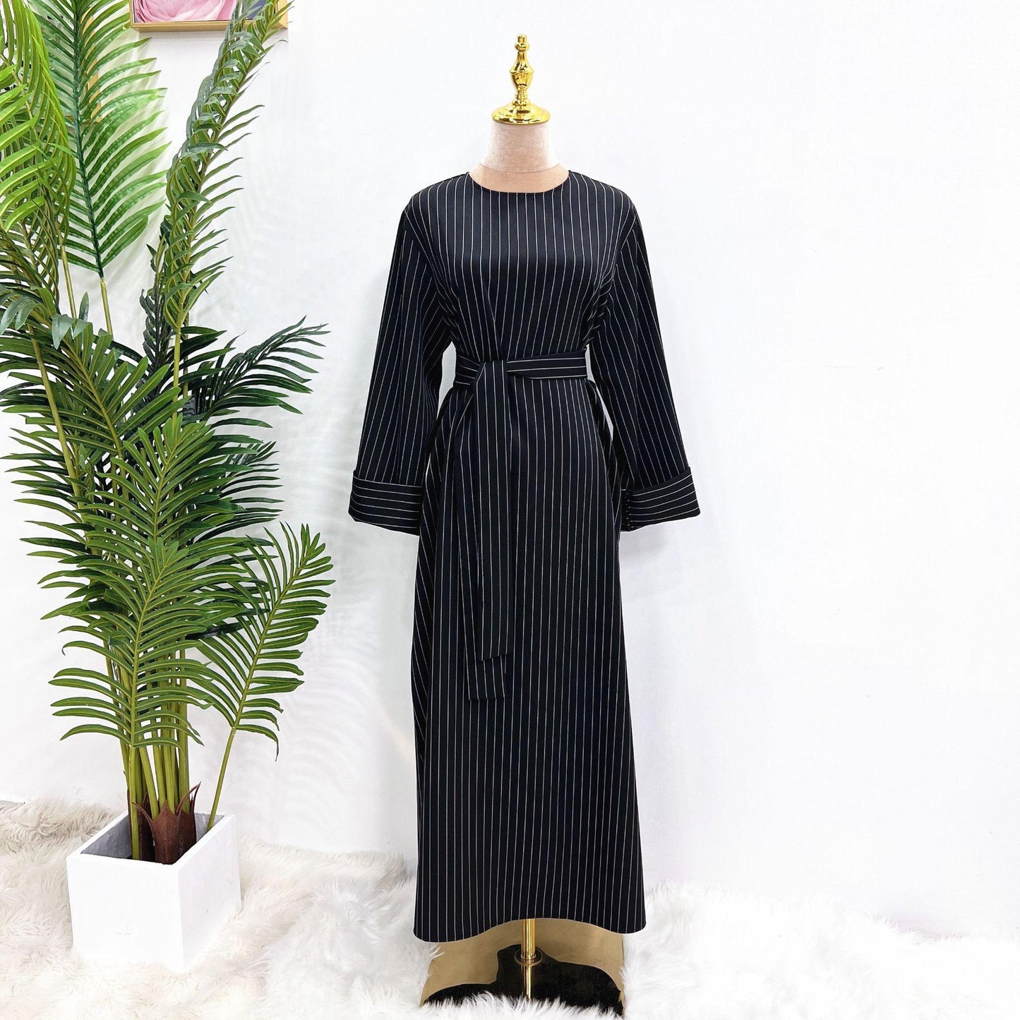 HASASERIES HS0707 Striped maxi dress