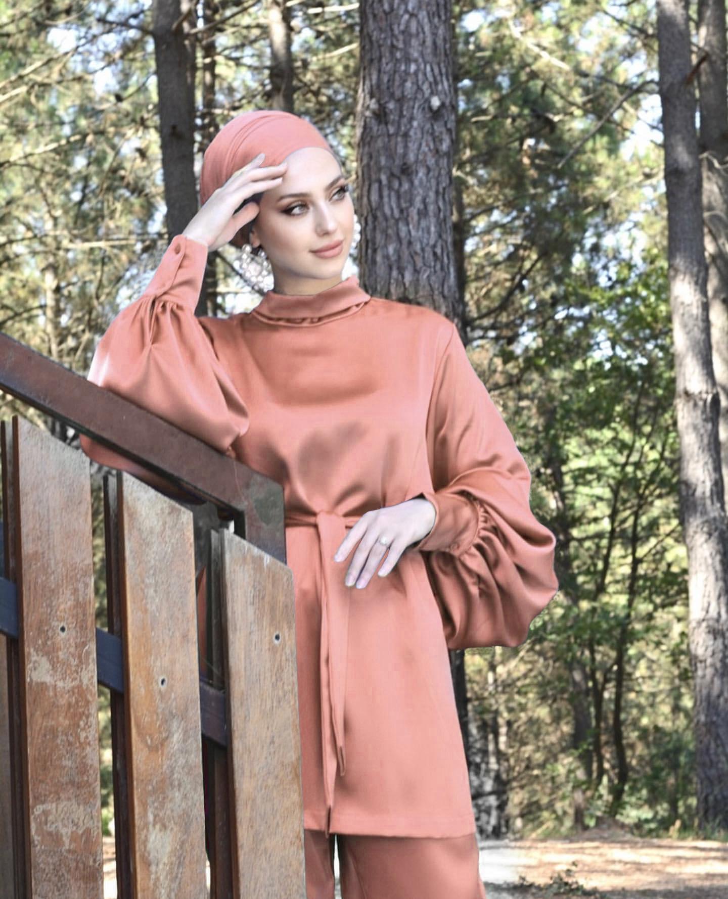 HASASERIES HS0702 Solid Color Dress Set