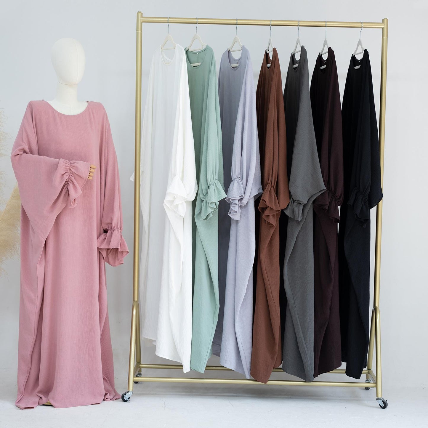 HASASERIES HS1043 2pcs Set Abaya with One Layer Khimar