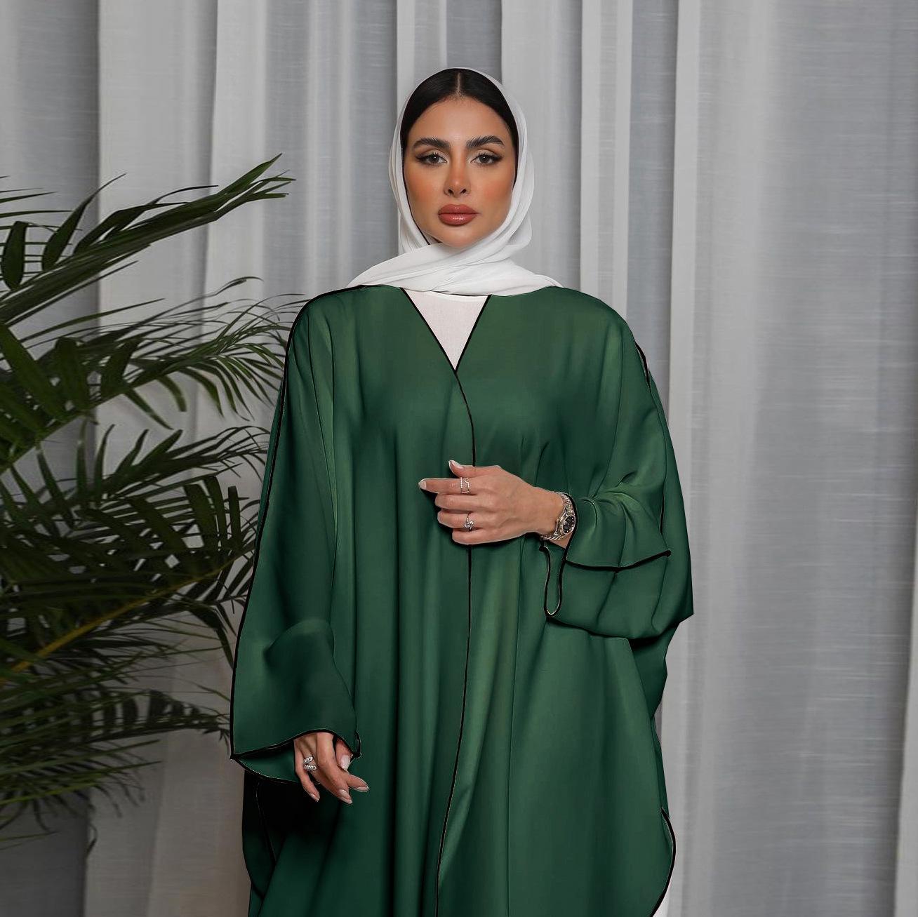 HASASERIES HS0677 White Panelled Abaya Robe