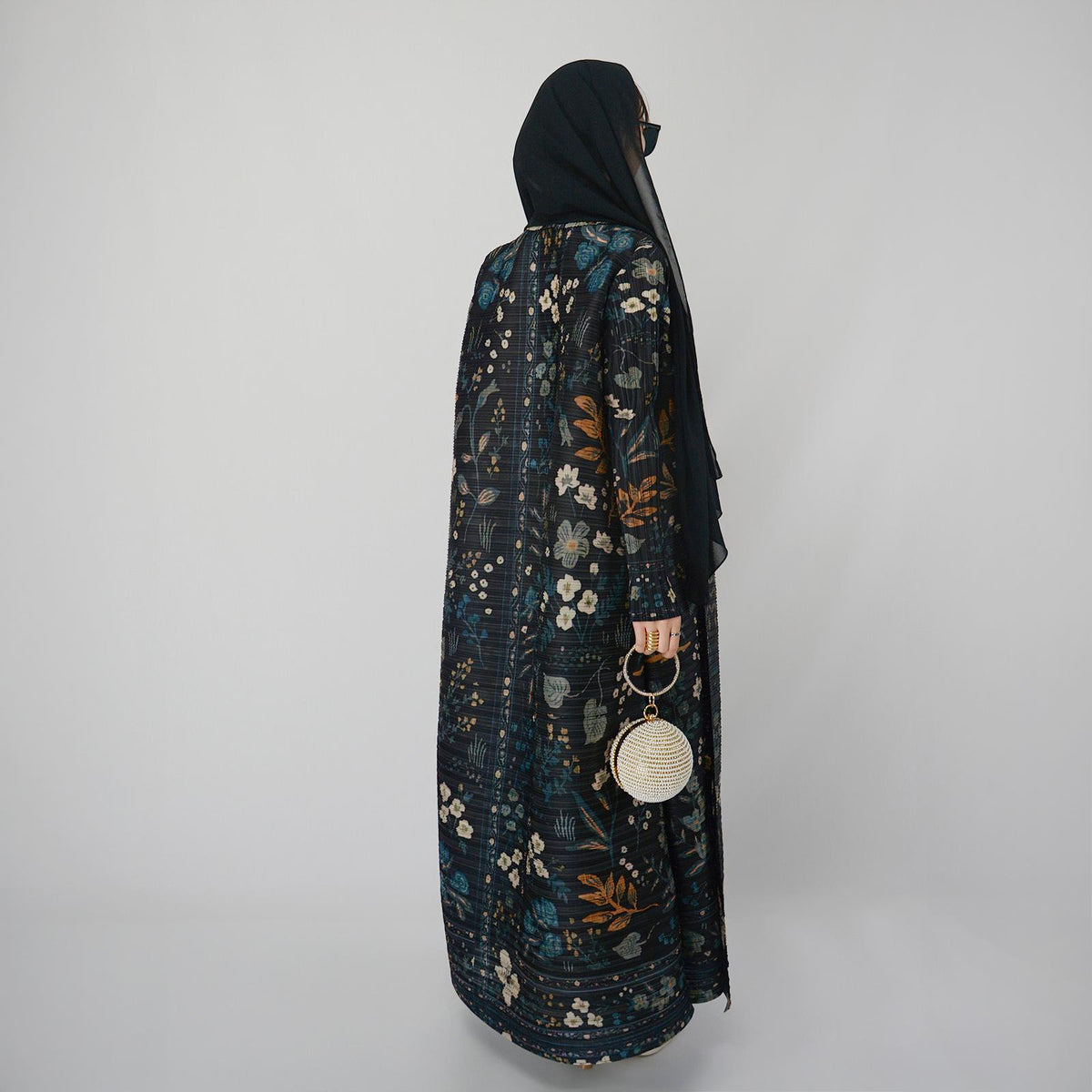 HS5836 Dark-colored Cardigan with A Plant Print (with Belt)
