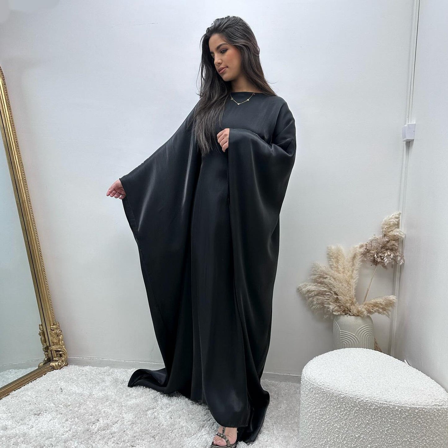 HS1348 Elegant Kaftan in Gold Cotton – 20 Vibrant Colors Available