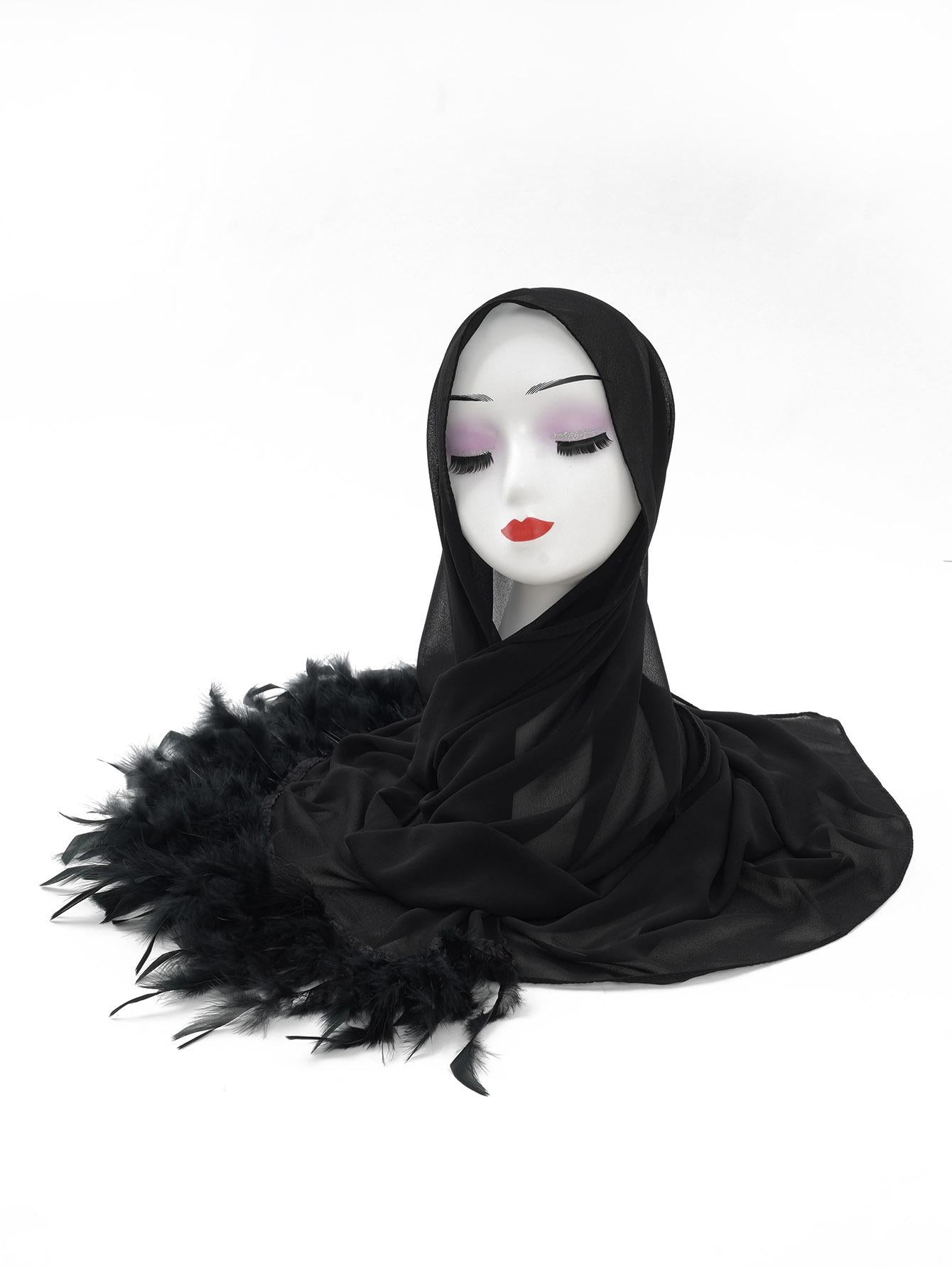 HASASERIES HS1146 Pure Color Chiffon Breathable Headscarf