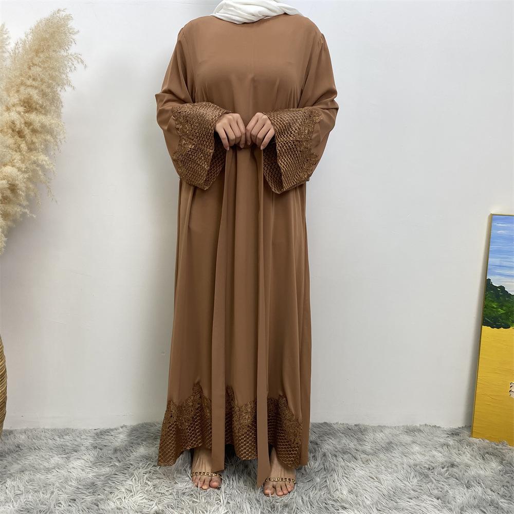 Robe longue en dentelle à la mode musulmane HASASERIES HS1084