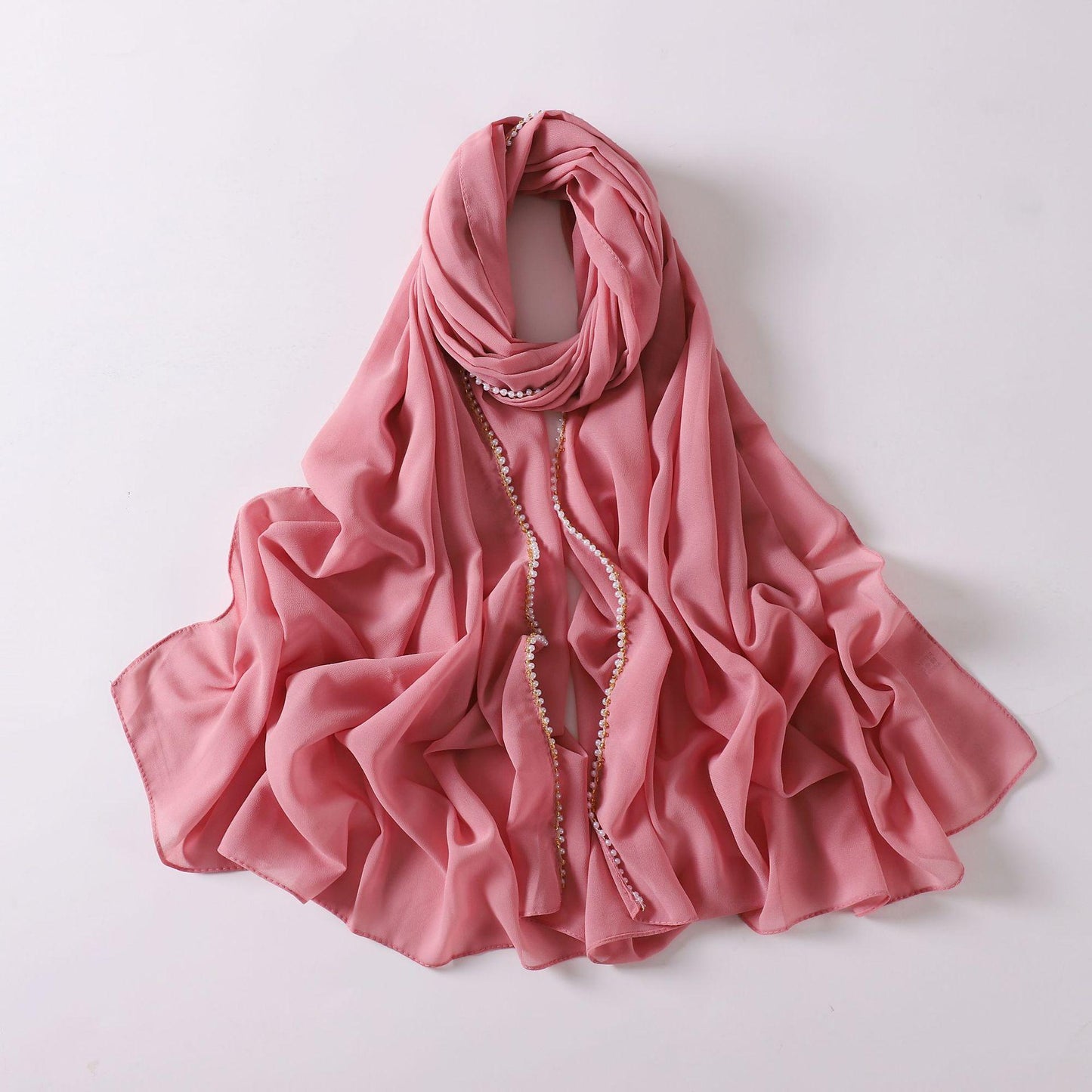 HASASERIES HS1116 Pearl Chiffon Headband Hijab