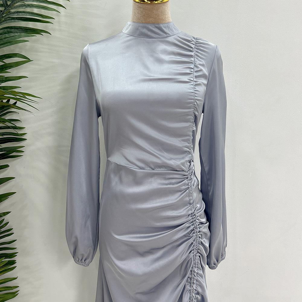 HASASERIES HS1045 Solid Color Large Robe Dress