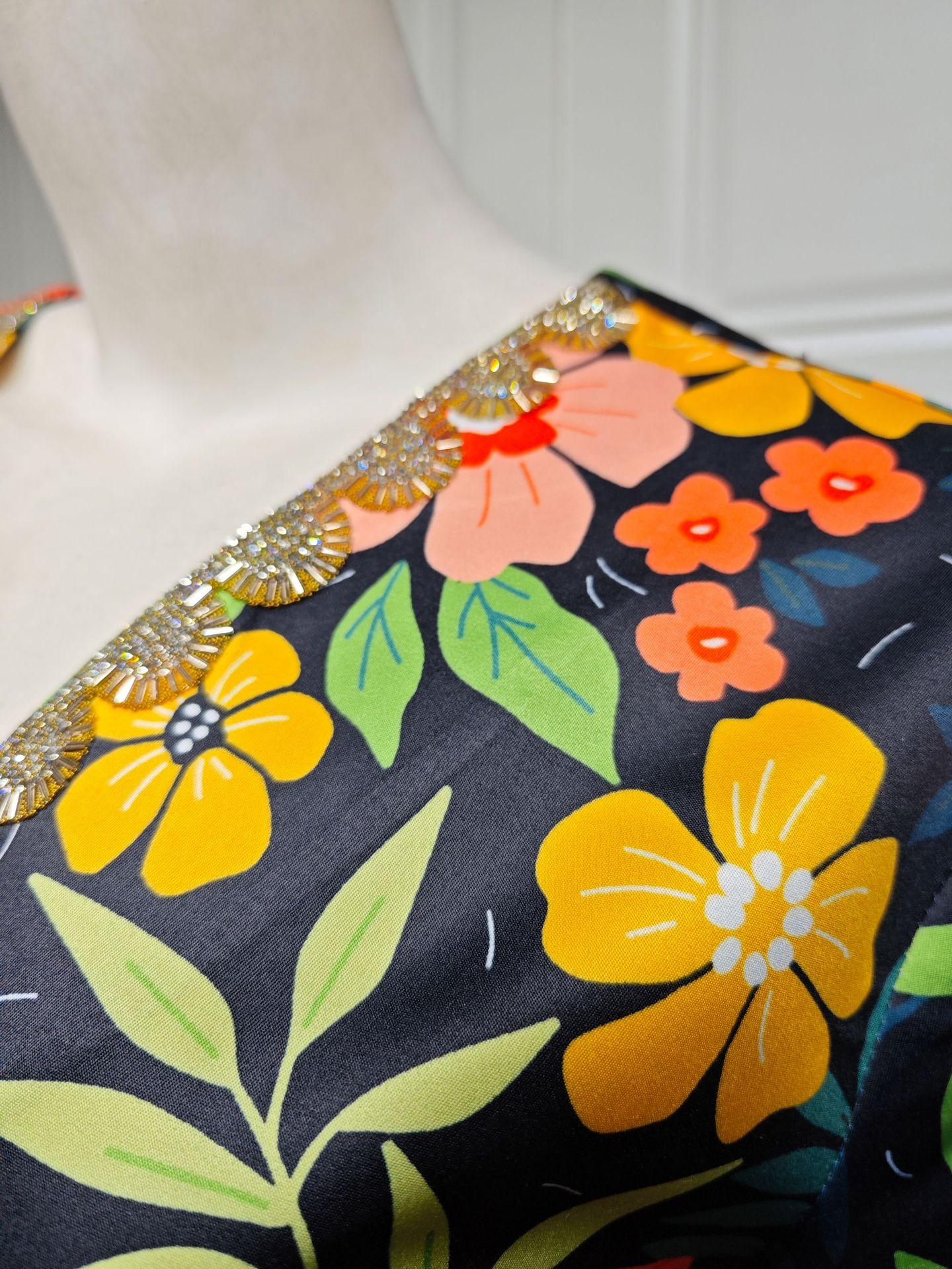 HASASERIES HS1078 Printed Diamond Camel Hair Dress