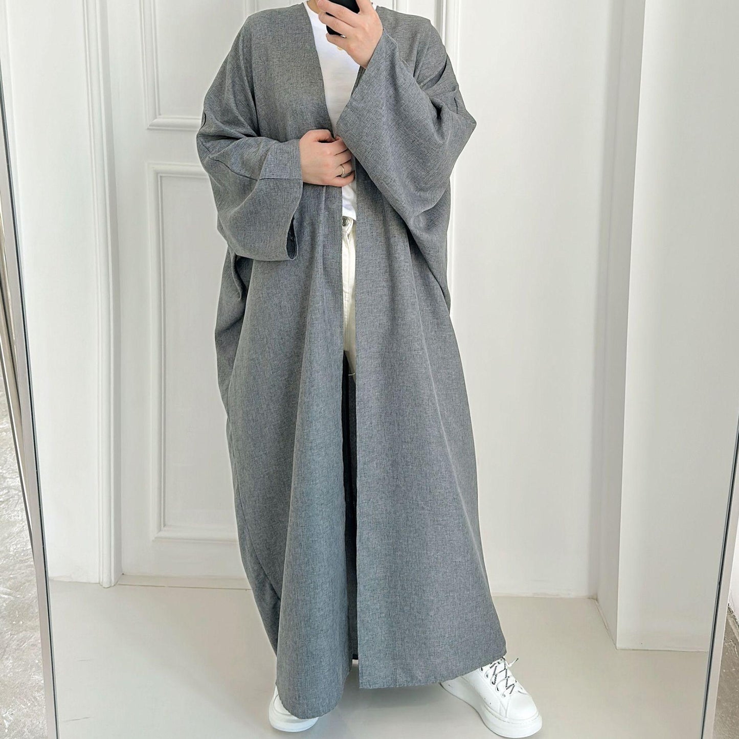 HASASERIES HS0714 Cardigan décontracté de couleur unie grande taille