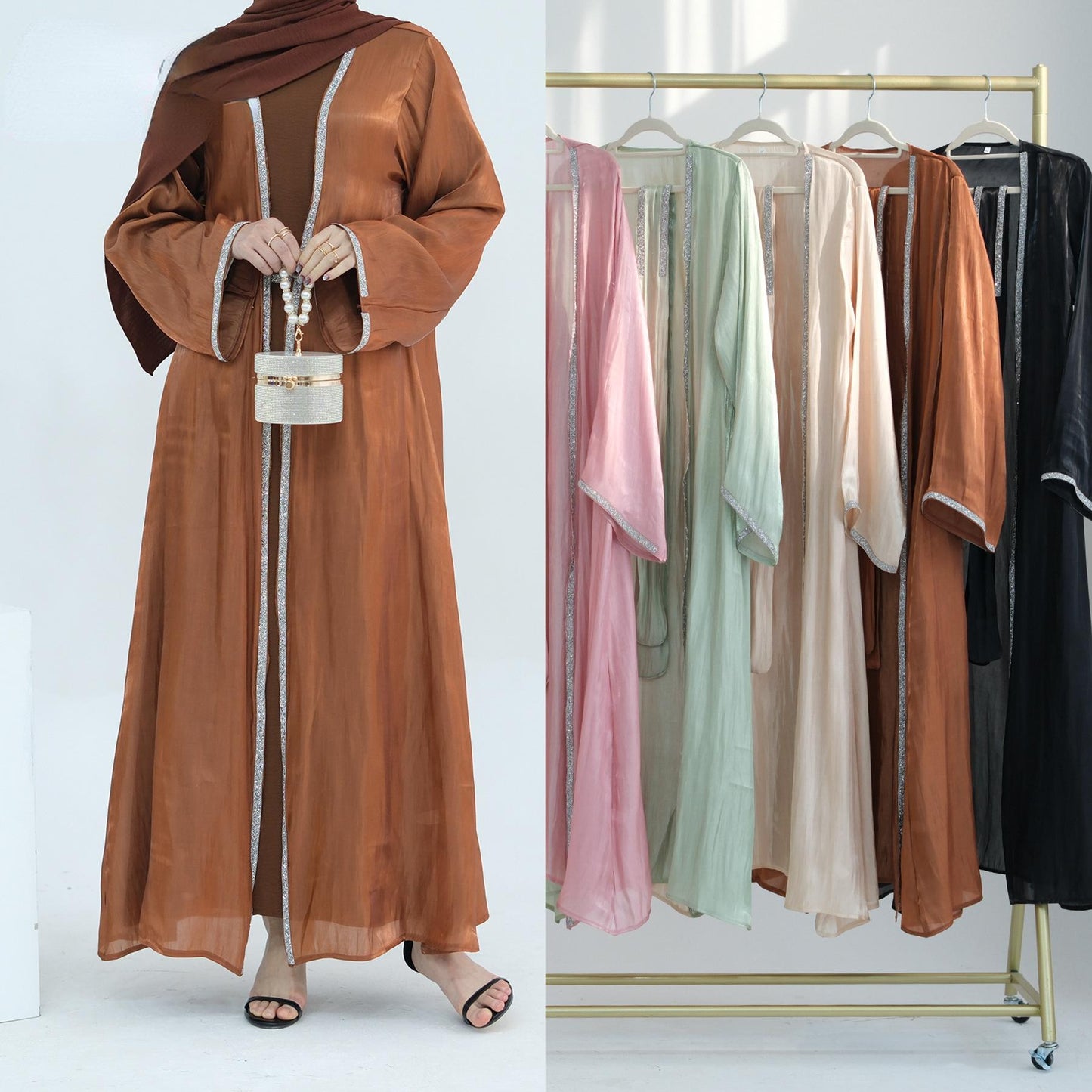 HASASERIES HS1184 Ensemble 2 pièces cardigan + robe intérieure