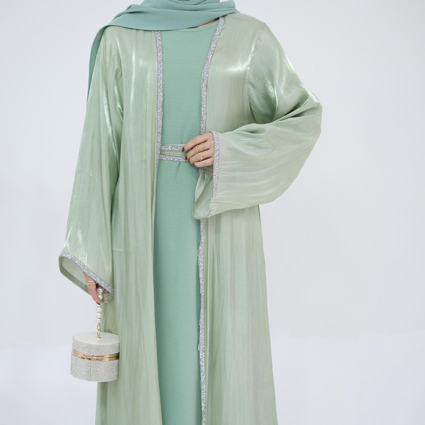 HASASERIES HS1184 Ensemble 2 pièces cardigan + robe intérieure