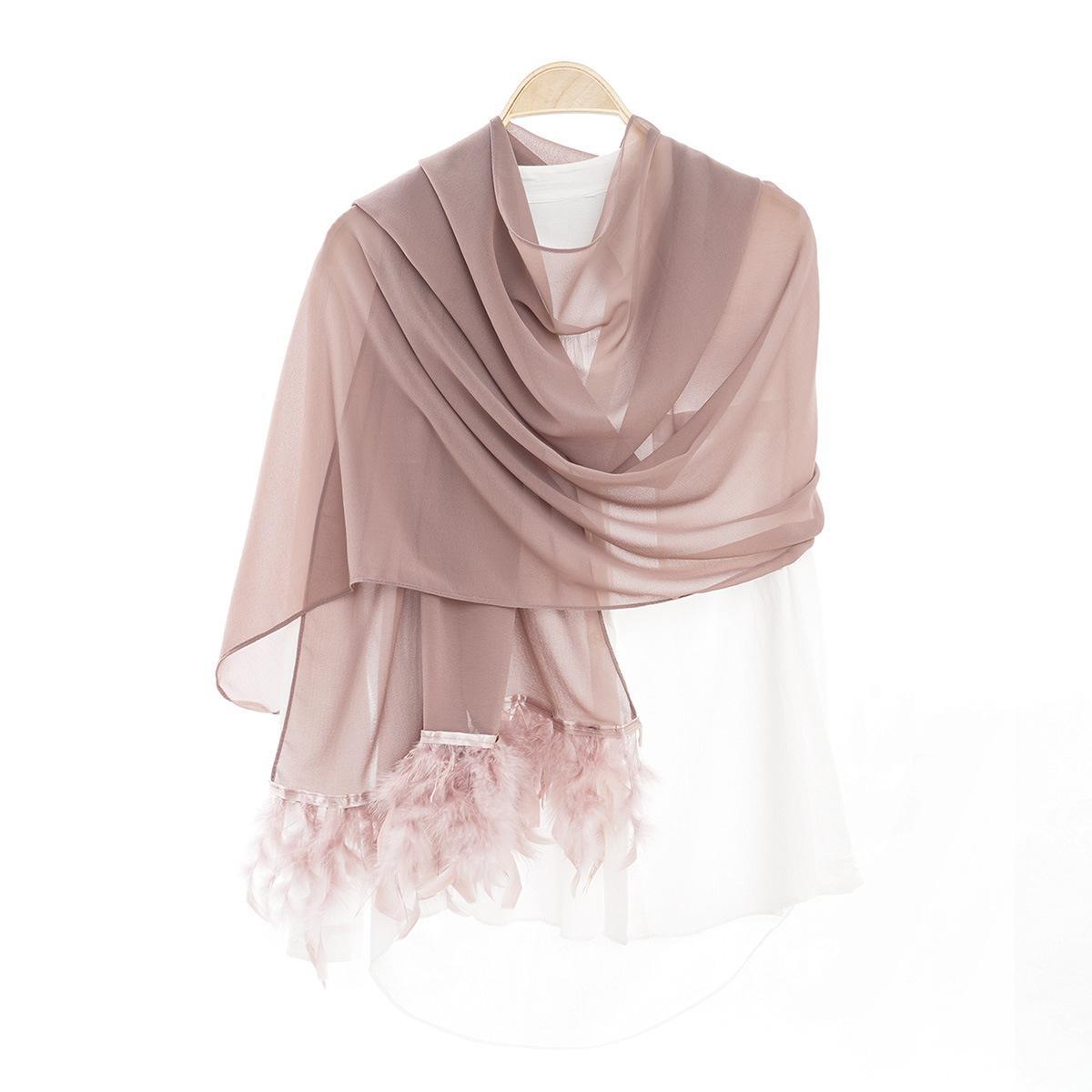 HASASERIES HS1146 Pure Color Chiffon Breathable Headscarf