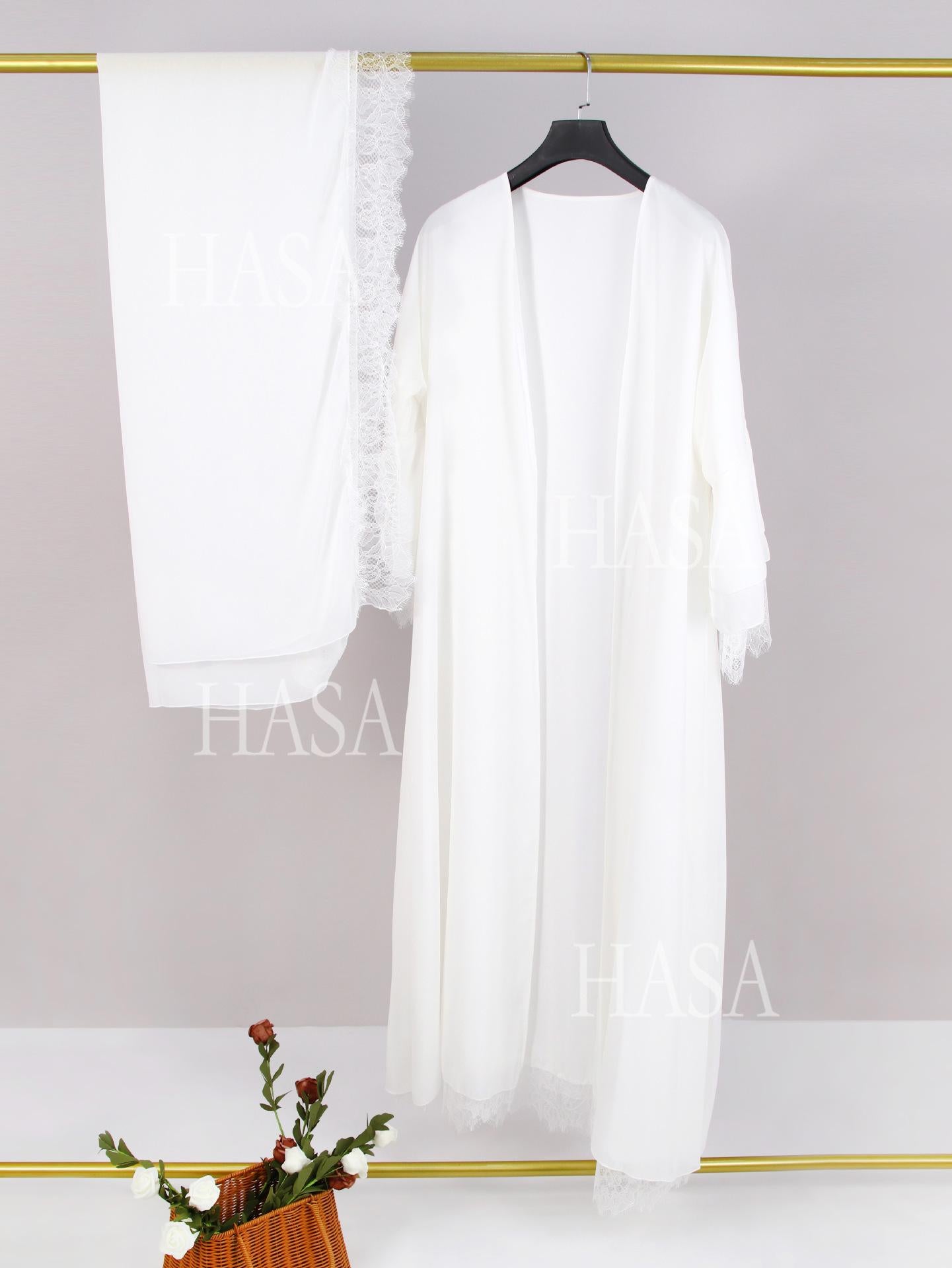 HASA HS6807 Chic Flowing Lace Detail Outerwear