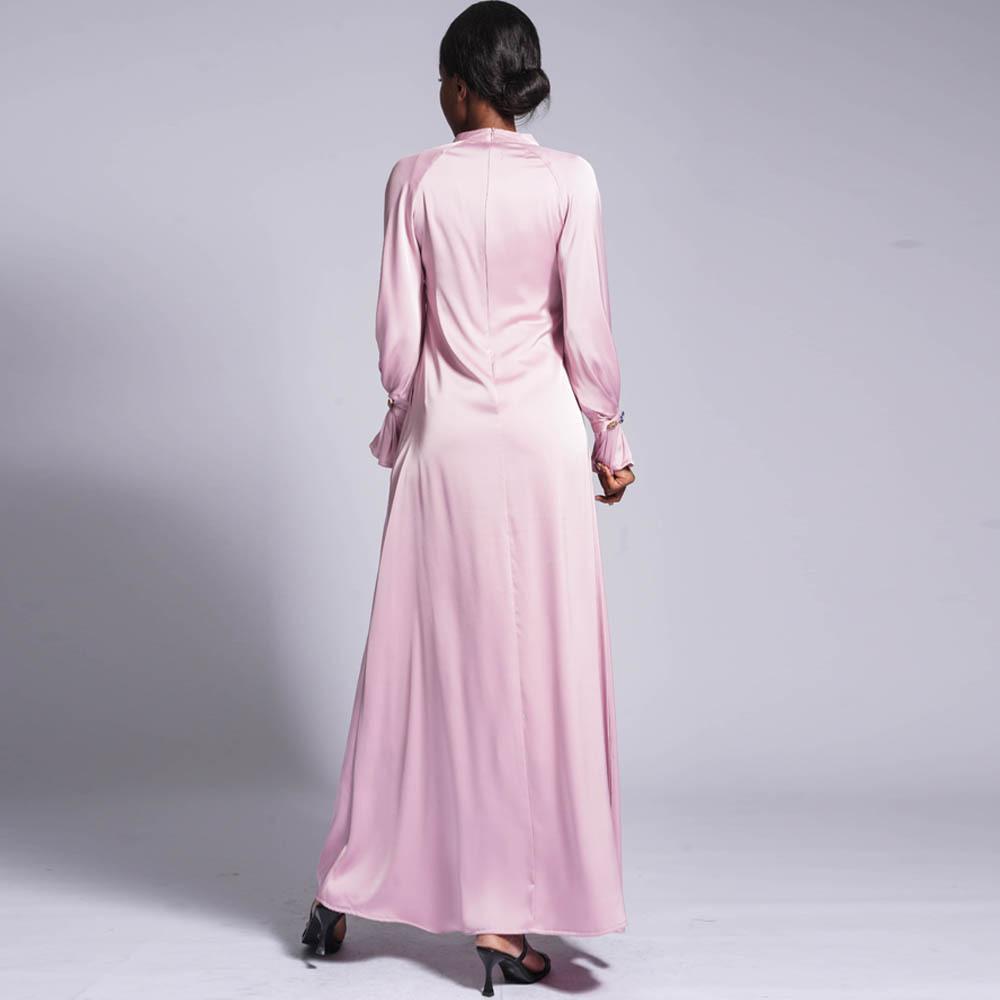 Robe longue ample unie à boucle diamant HASASERIES HS0436